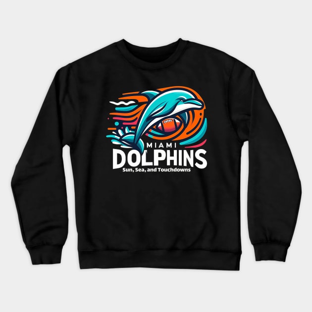 miami dolphins touchdowns Crewneck Sweatshirt by AOAOCreation